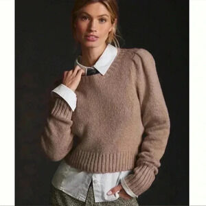Anthropologie Maeve Crewneck Puff-Sleeve‎ Sweater | XL